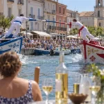 Joutes languedociennes animant le festival du Muscat