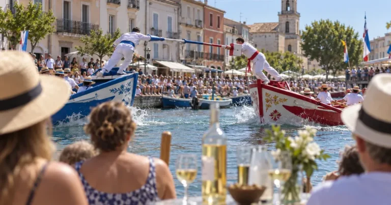 Joutes languedociennes animant le festival du Muscat
